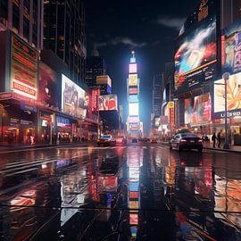 New york in de nacht van TheXclusive Art