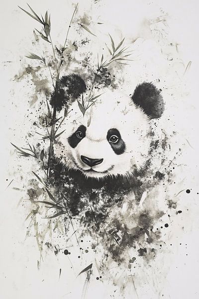 Panda-Kunst im Aquarell-Stil von Imperial Art House