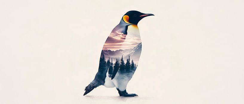 Pinguïn in landschap van Poster Art Shop