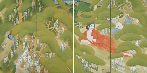 Dienend meisje in een kuuroord, Tsuchida Bakusen