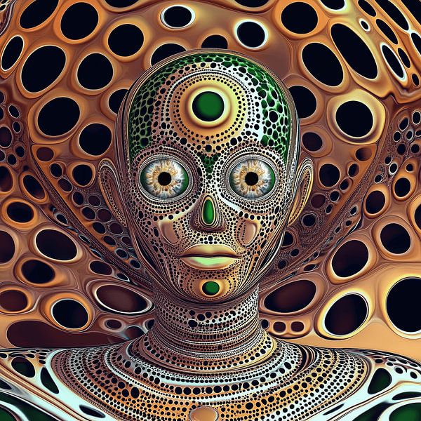 Alien with reptile skin by Ton Kuijpers