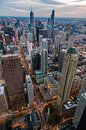 Downtown Chicago Sunset van Joram Janssen thumbnail