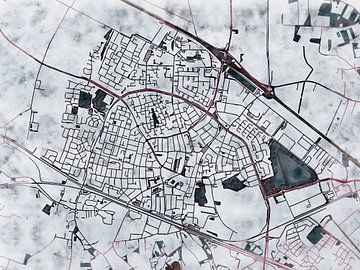 Kaart van Zevenaar in de stijl 'White Winter' van Maporia