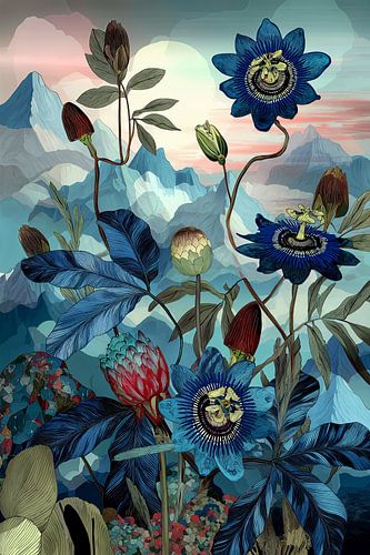 Berglandschap met Exotische Flora