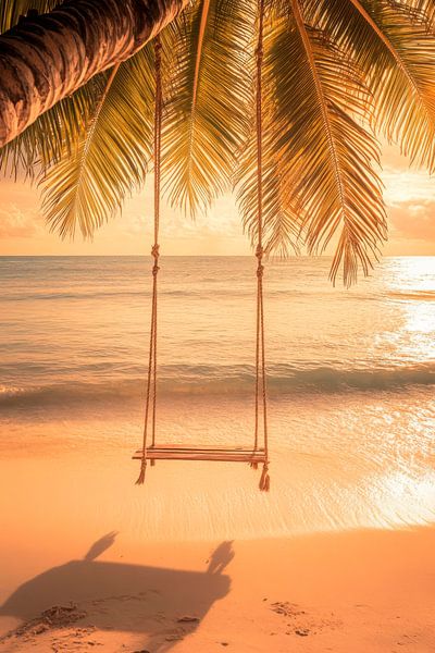 Balançoire sur la plage par Poster Art Shop
