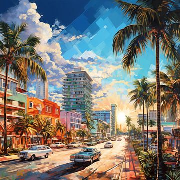 Miami beach downtown by TheXclusive Art