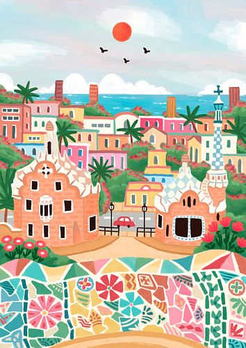 Kleurrijke kustdroom