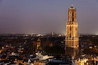 Die Kathedrale von Utrecht bei Einbruch der Dunkelheit. von André Blom Fotografie Utrecht Miniaturansicht