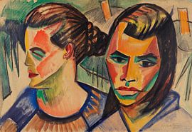 Max Pechstein - Deux têtes, 1920 sur Atelier Liesjes