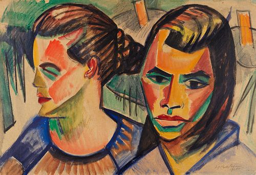 Max Pechstein - Twee hoofden, 1920