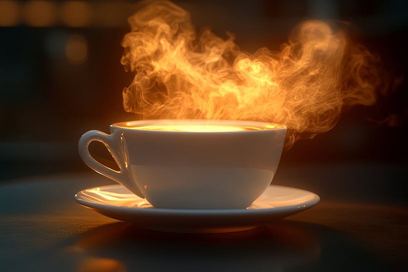 une tasse de café chaud ou de cappuccino par Egon Zitter