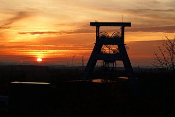 Coucher de soleil à la tour d'enroulement sur HGU Foto