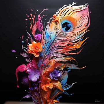plumes colorées sur Gelissen Artworks