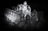 White Glass Chess Pieces on Game Board by Andreea Eva Herczegh thumbnail