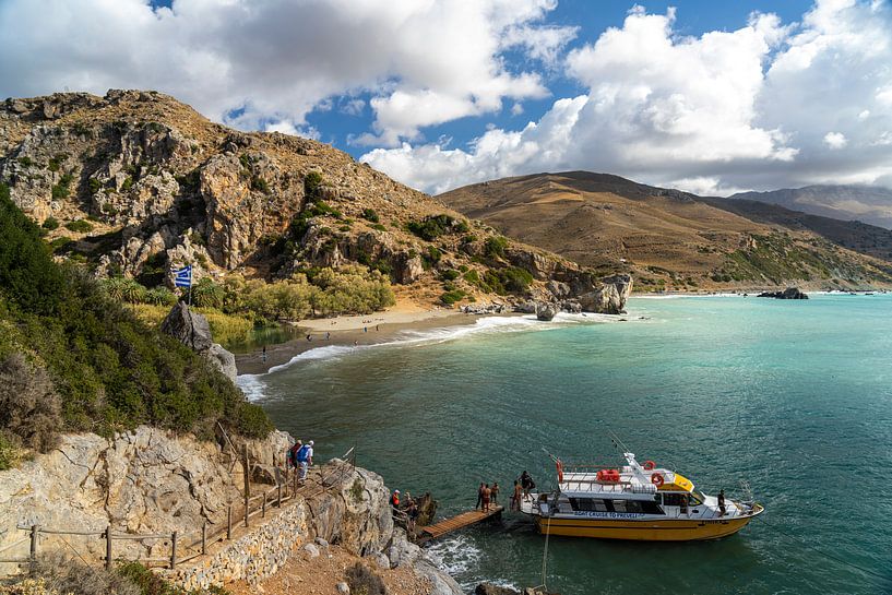 The palm beach of Preveli, Crete by Peter Schickert