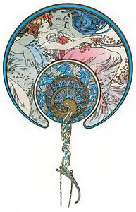 Entwurf für einen Fächer von Alphonse Mucha