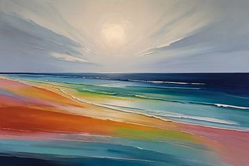 Abstract strand kleurrijk van De Muurdecoratie