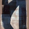 Bruin en Indigo 3 | Expressief Minimalistisch Abstract van Menega Sabidussi