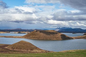 Pseudokrater bij Myvatn in IJsland van Tim Vlielander