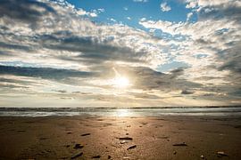 Sunset on the beach by mandy vd Weerd