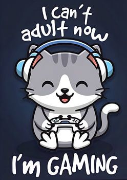 I can't grow up I'm a gaming cat
