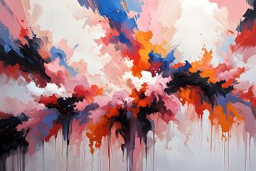 Explosion de couleurs dans l'abstraction moderne sur De Muurdecoratie