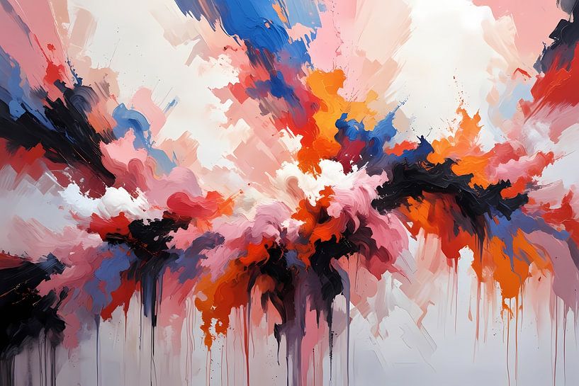 Explosie van Kleur in Moderne Abstractie van Art & Soul Creations