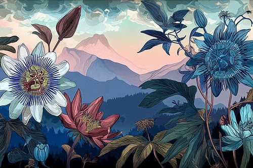 Passiebloemen bij Zonsopgang