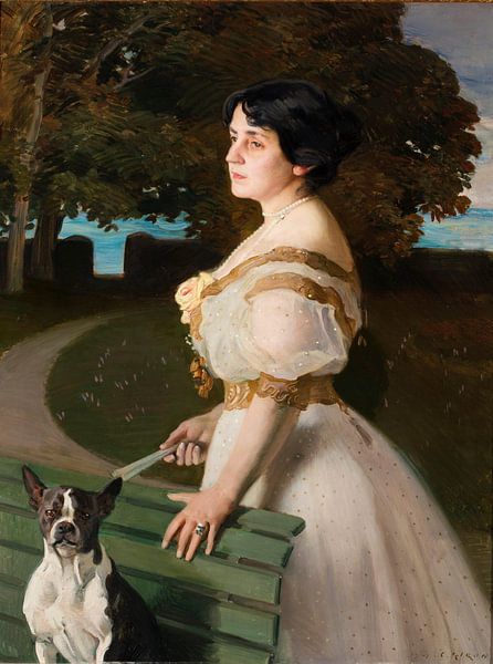 Charles Giron~Porträt von Helena Paderewska von finemasterpiece