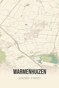 Vintage landkaart van Warmenhuizen (Noord-Holland) van Rezona