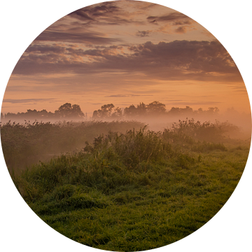 Oer-Hollands landschap in mist van Karen de Geus
