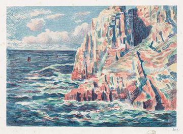 Maximilien Luce, La mer à Camaret, les rochers rouges - 1895