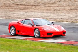Ferrari 360 Modena Challenge Stradale driving fast by Sjoerd van der Wal Photography