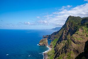 Madeira coastline during a beautiful summer day.