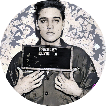 Motief portret Elvis Presley - Mugshot - Roze van Felix von Altersheim