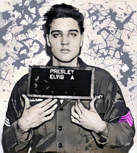 Motiv Portrait Elvis Presley - Mugshot - Pink