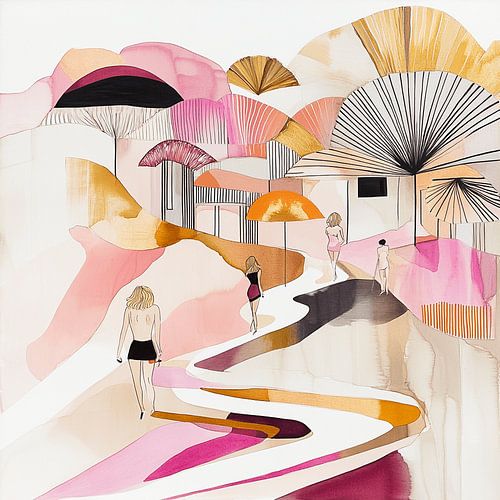 Walk through a dreamy world | Abstract fantasy with women in pastel