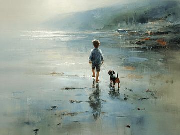 The Boy and his Dachshund on the Infinite Coast | Where the World is Still Big and Soft by Karina Brouwer
