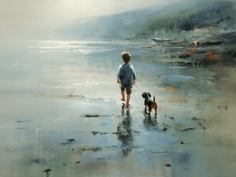 The Boy and his Dachshund on the Infinite Coast | Where the World is Still Big and Soft by Karina Brouwer