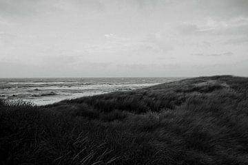 Noordzee Denemarken in zwart-wit van Olli Lehne