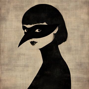 Mysterieuze vrouw met masker van Lauri Creates