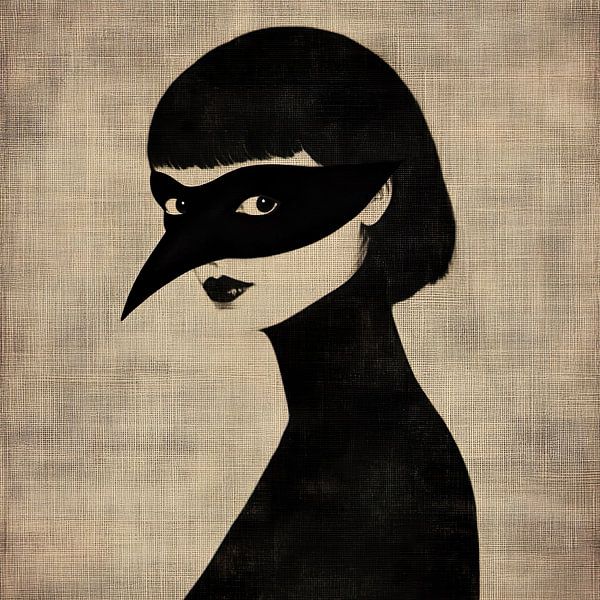Mysterieuze vrouw met masker van Lauri Creates