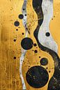 Moderne elegant abstracte digitale kunst in goud zwart en wit van Digitale Schilderijen thumbnail