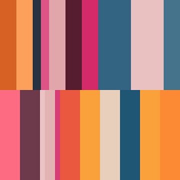 Bright stripes. Multicolor art in retro colors no. 4 by Dina Dankers