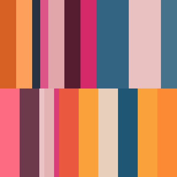 Bright stripes. Multicolor art in retro colors no. 4 by Dina Dankers