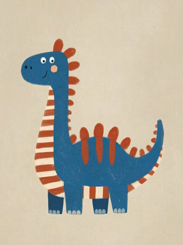 Blue Smiling Dinosaur