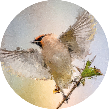 Pestvogel met gespreide vleugels - schilderij van Gianni Argese