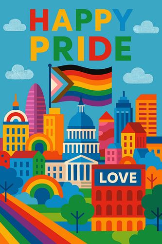 Happy Pride Liefde Stadsgezicht