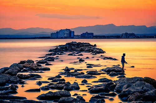 Coucher de soleil sur les roses