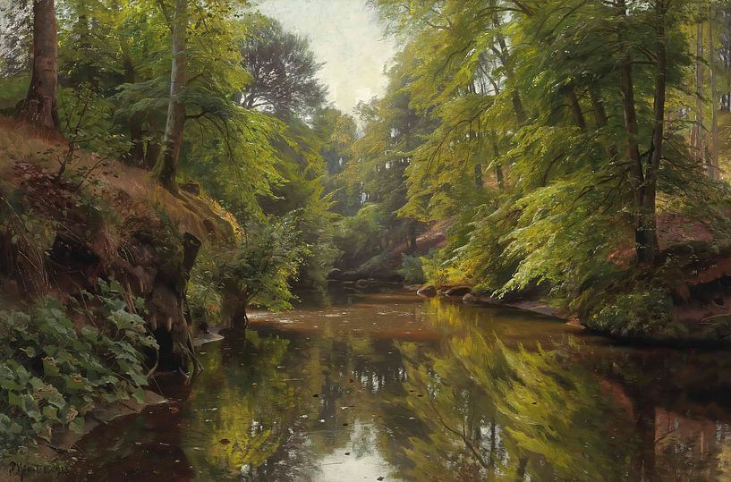 Wooded River Landscape, Peder Mørk Mønsted by Masterful Masters